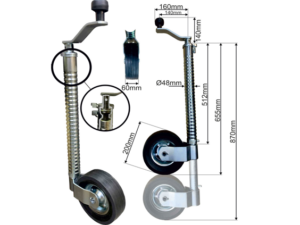 Jockey Wheel Ribbed 48mm PLANT NWL 500kg