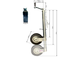 Jockey Wheel Ribbed no Clamp 48mm N.W.L 500kg