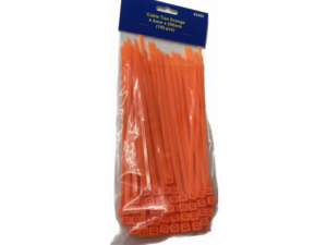 Cable Ties Orange 4.8mm x 200mm (100 pcs)