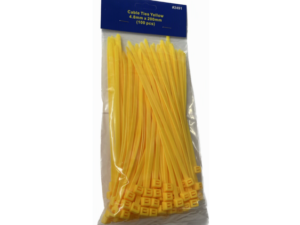 Cable Ties Yellow 4.8mm x 200mm (100 pcs)