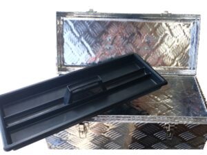 Toolbox Aluminium Checker Plate 575 x 245 x 220 mm