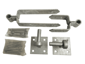 24″ Gate Double Strap Hinge Set - Hooks on Plates