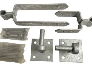 Gate Double Strap Hinge Set 24" Hooks on Plates