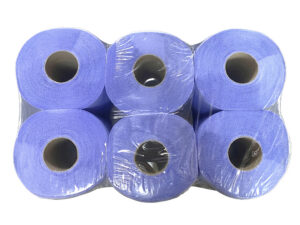 Paper Roll - Blue - 2Ply - W=185mm (6 In Pack)