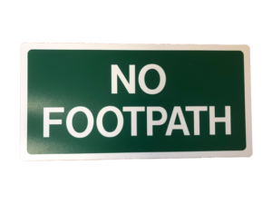 Sign No Footpath 400 x 200mm