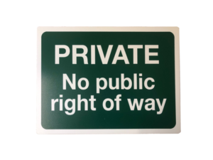 Sign Private No Public Right Of Way 400x300mm