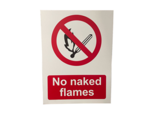 Sign No Naked Flames 400 x 300mm