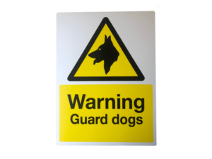 Sign Warning Guard Dogs 300 x 400mm